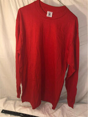 NWOTs Marine Style Red Delta Pro- Weight Long Sleeve Shirt 100% Cotton Large
